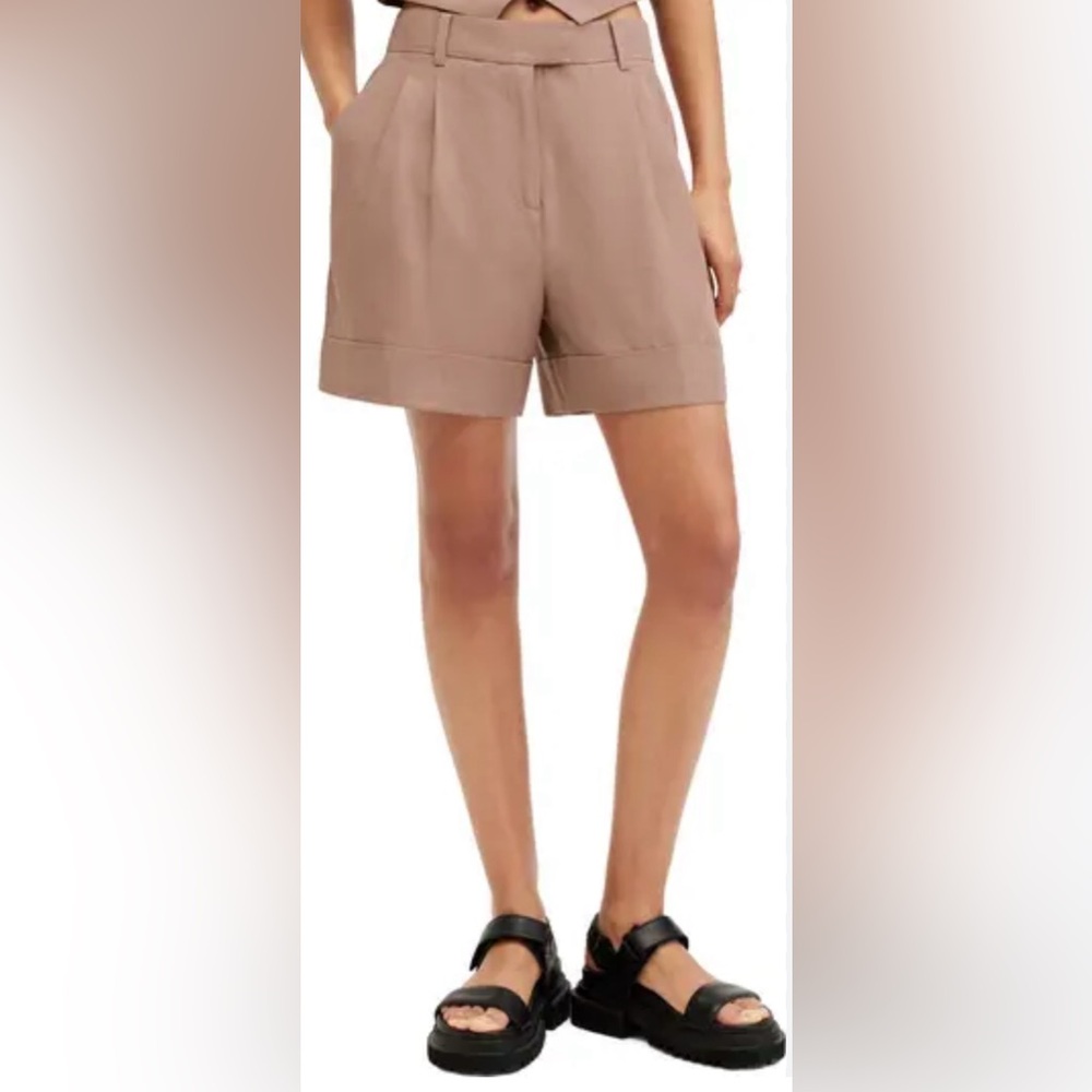 ALLSAINTS Deri Lyn Doe Brown Cuff Shorts